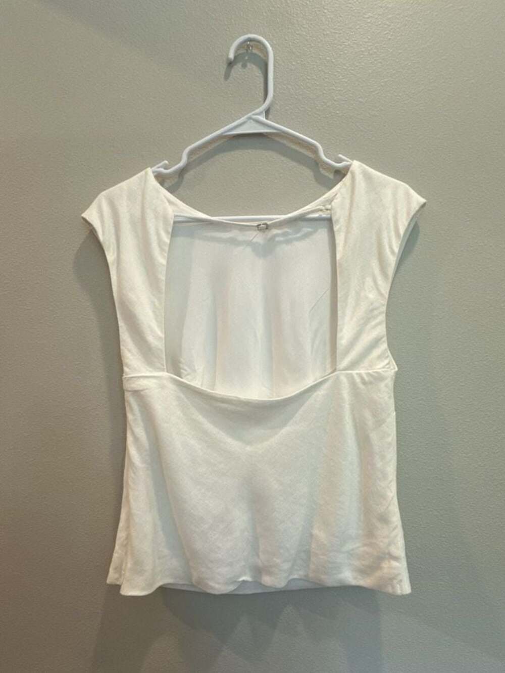 Abercrombie & Fitch Linen-Blend White Shell Top